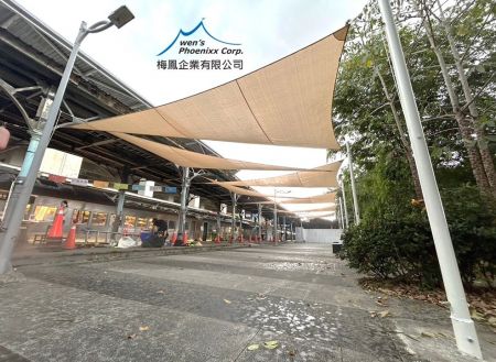 Custom Sail Shades for Historic Railway Stations - Custom Sail Shade for Public Heritage Project